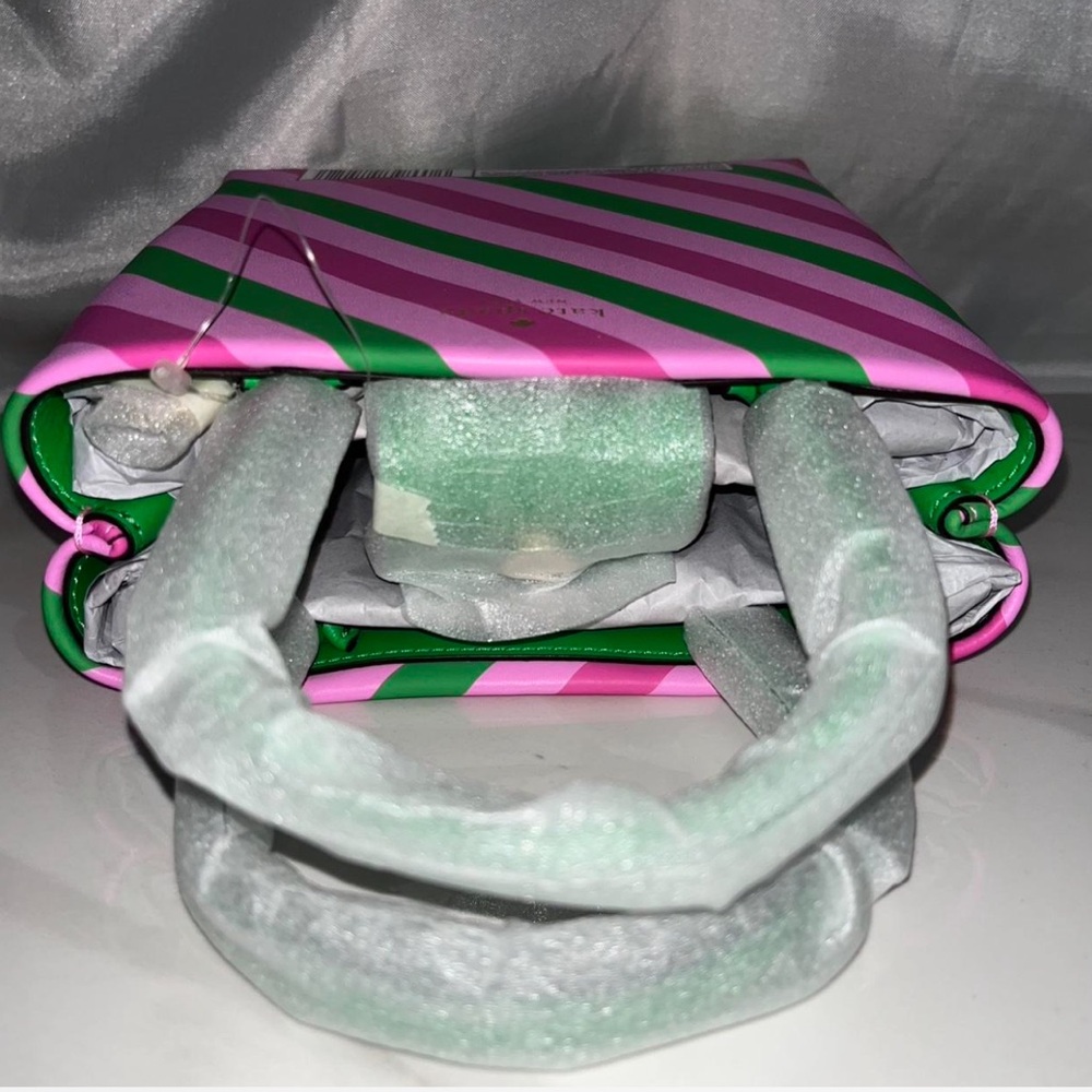 Kate Spade Pink and Green Striped Handbag - Picture 4 of 5